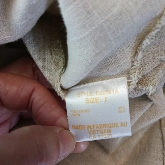 VINTAGE embroidered floral longline linen blend tunic blouse - Picture 4 of 7